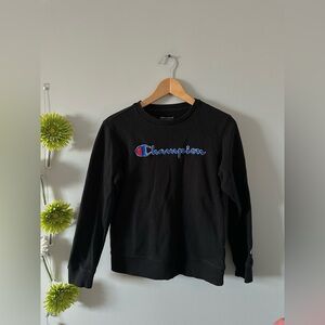 Champion | Black Sweater with Blue and Red Logo